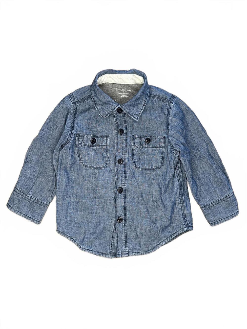 Gap 18-24M Chambray Denim Button Up Shirt Blue Baby